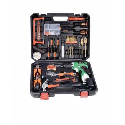 POWERTEC 12V cordless power hand drill kit 120pcs  electric screwdriver kit hand tools set