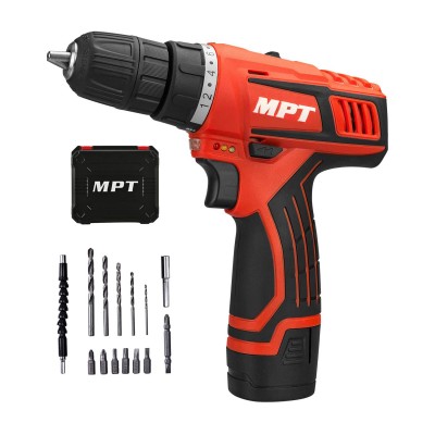 MPT 12V battery cordless power drill  electric hand drill 10mm electric screwdriver